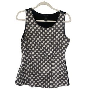 Ann Taylor Black White Polka Dot Tank Blouse S